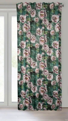 PALMERA ZASŁONA Z WELWETU W KWIATY TAŚMA 135x270cm