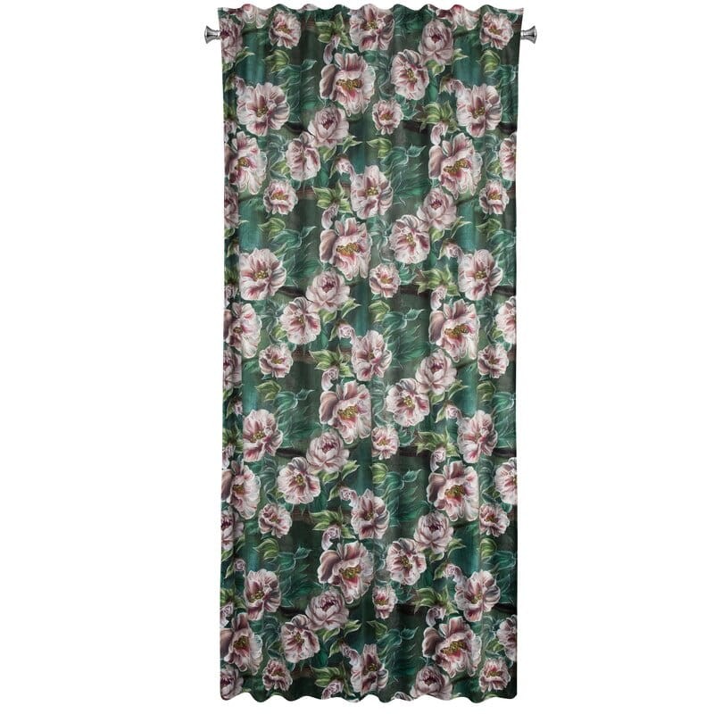 PALMERA ZASŁONA Z WELWETU W KWIATY TAŚMA 135x270cm