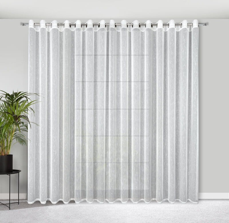 Firana gotowa Przelotki Kółka 300X250 CM Biała