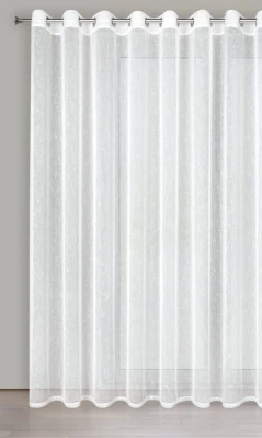 Firana gotowa Przelotki Kółka 300X250 CM Biała
