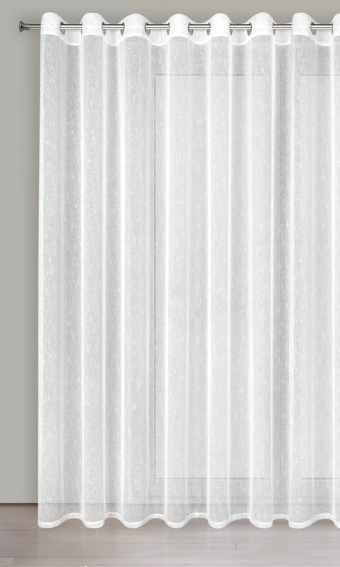 Firana gotowa Przelotki Kółka 300X250 CM Biała