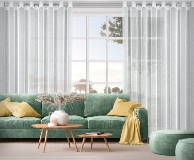 Firana gotowa Przelotki Kółka 300X250 CM Biała
