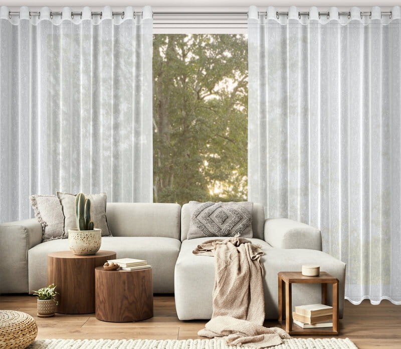 Firana gotowa Przelotki Kółka 300X250 CM Biała