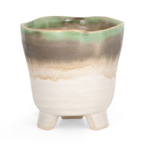 Osłonka ceramiczna 15x15 cm kremowa, glinka ceramiczna