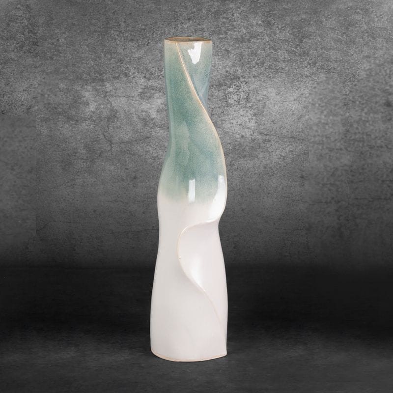 WAZON DEKORACYJNY LIANA 14X13X47 CM KREMOWY