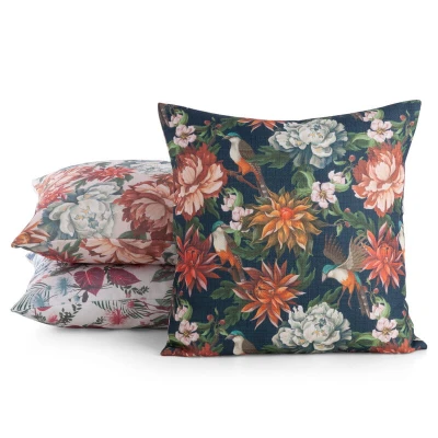 Poszewka w kwiaty ORTEX 45X45 Zielona