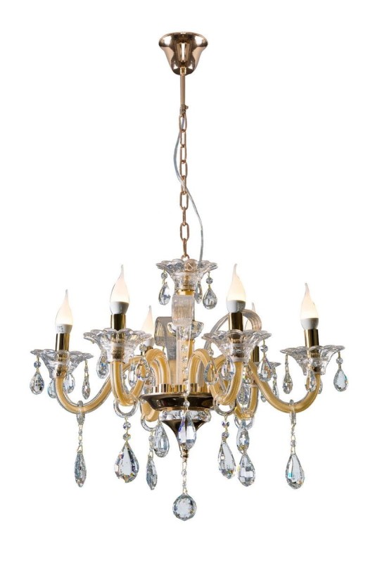 LAMPA Żyrandol Glamour 70X52-115 Złota