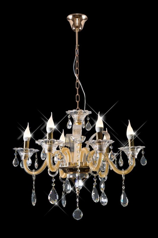 LAMPA Żyrandol Glamour 70X52-115 Złota