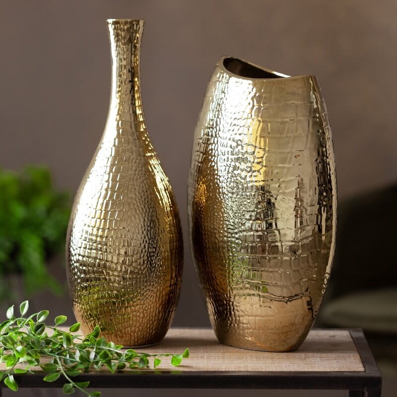 WAZON DEKORACYJNY ERNA 14X31 CM ZŁOTY