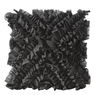Poszewka Kwiaty LiścieA 45X45 Czarna