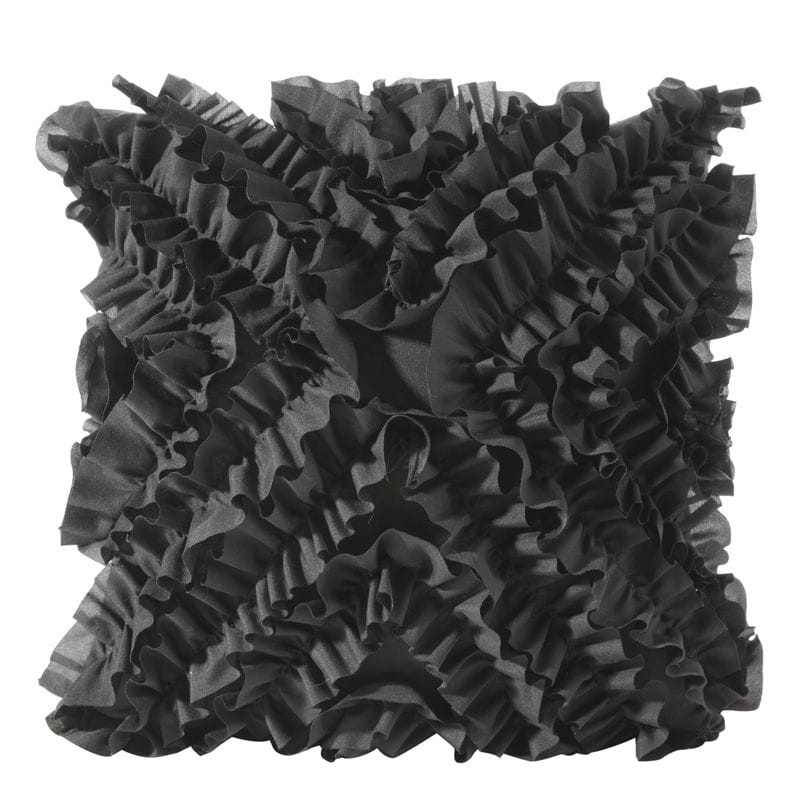 Poszewka Kwiaty LiścieA 45X45 Czarna
