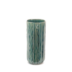 Wazon dekoracyjny REA 12x28 cm, zielony, ceramiczny