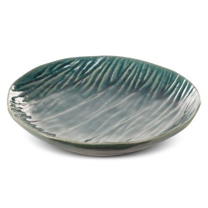 Patera dekoracyjna REA 25x5 cm, zielona, glinka ceramiczna