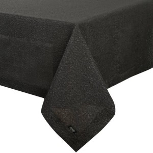 Obrus Bieżnik STELLA 1 140x220 cm Czarny z Srebrną Nicią 255 GSM