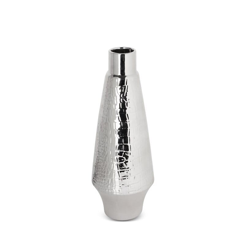 WAZON DEKORACYJNY ERNA 14X39 CM SREBRNY