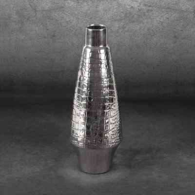 WAZON DEKORACYJNY ERNA 14X39 CM SREBRNY