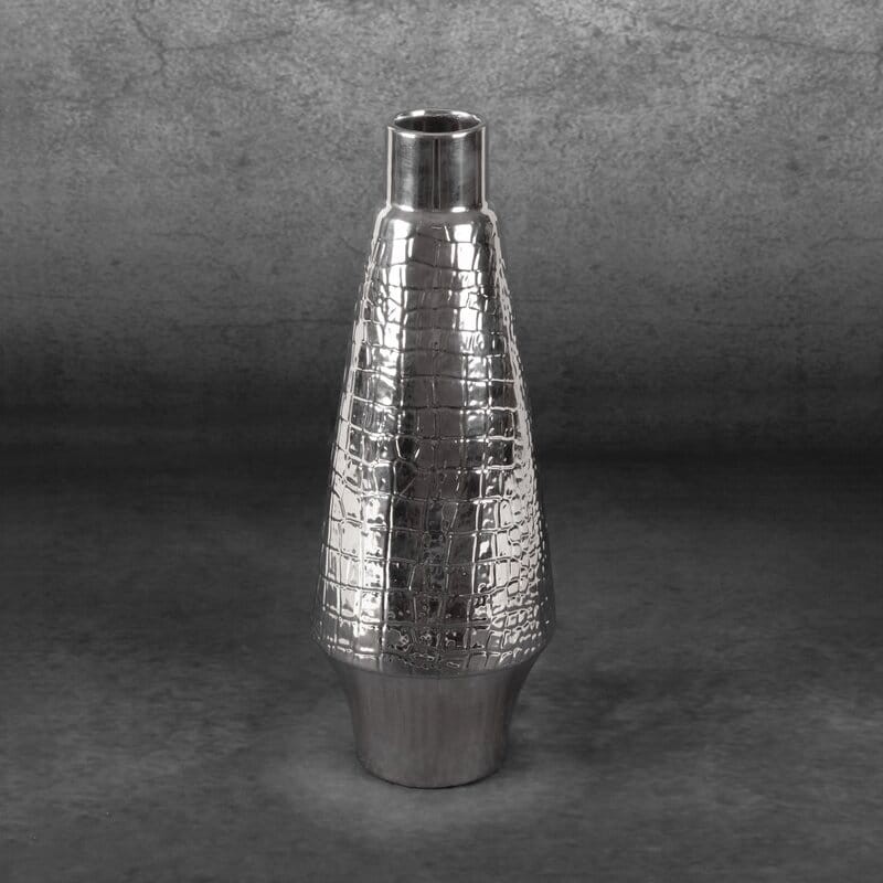 WAZON DEKORACYJNY ERNA 14X39 CM SREBRNY