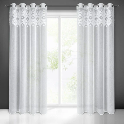 ESTERA BIAŁA LEKKA ZASŁONA W STYLU BOHO 140x250 cm