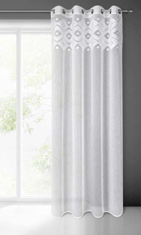 ESTERA BIAŁA LEKKA ZASŁONA W STYLU BOHO 140x250 cm