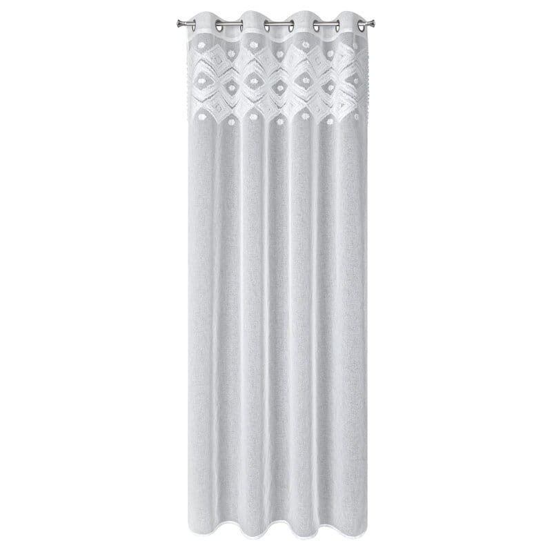 ESTERA BIAŁA LEKKA ZASŁONA W STYLU BOHO 140x250 cm