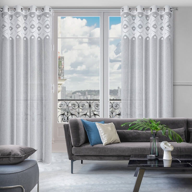 ESTERA BIAŁA LEKKA ZASŁONA W STYLU BOHO 140x250 cm