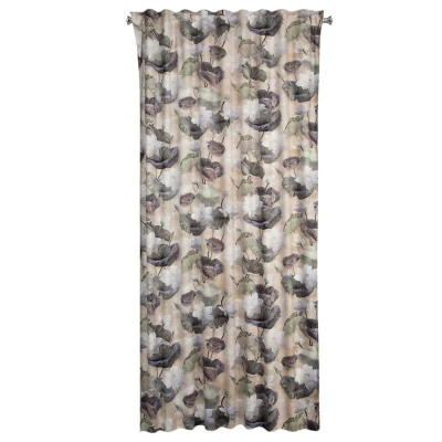 LOTOS BEŻOWA ZASŁONA W KWIATY LOTOSU 140x270 cm