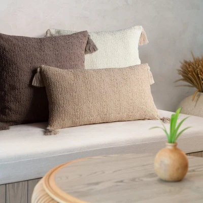 Poszewka Dekoracyjna BOHO Eko Beż 7 45X45 Beżowa