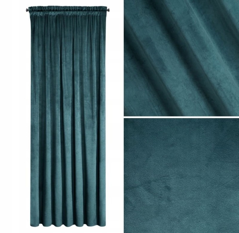 Zasłona Velvet Welur Welwet 140X270 Ciemnoniebieska