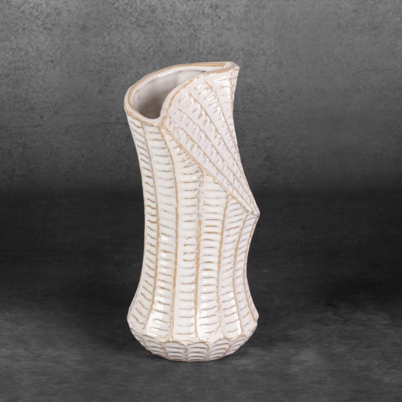 WAZON DEKORACYJNY LIZA 14X29 CM KREMOWY