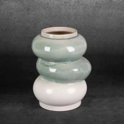 WAZON DEKORACYJNY LIANA 21X19X26 CM KREMOWY