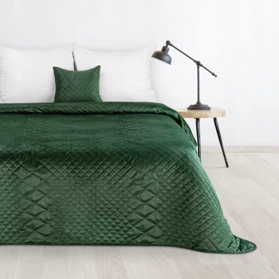 NARZUTA VELVET WELUR PIKOWANA 220X240 CM Zielona