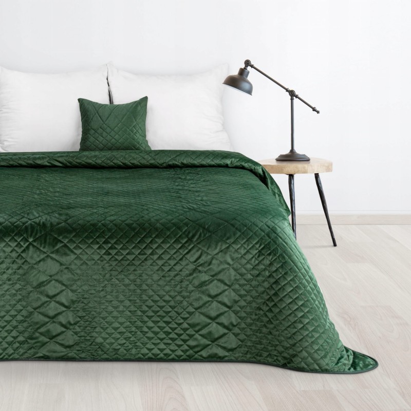 NARZUTA VELVET WELUR PIKOWANA 220X240 CM Zielona