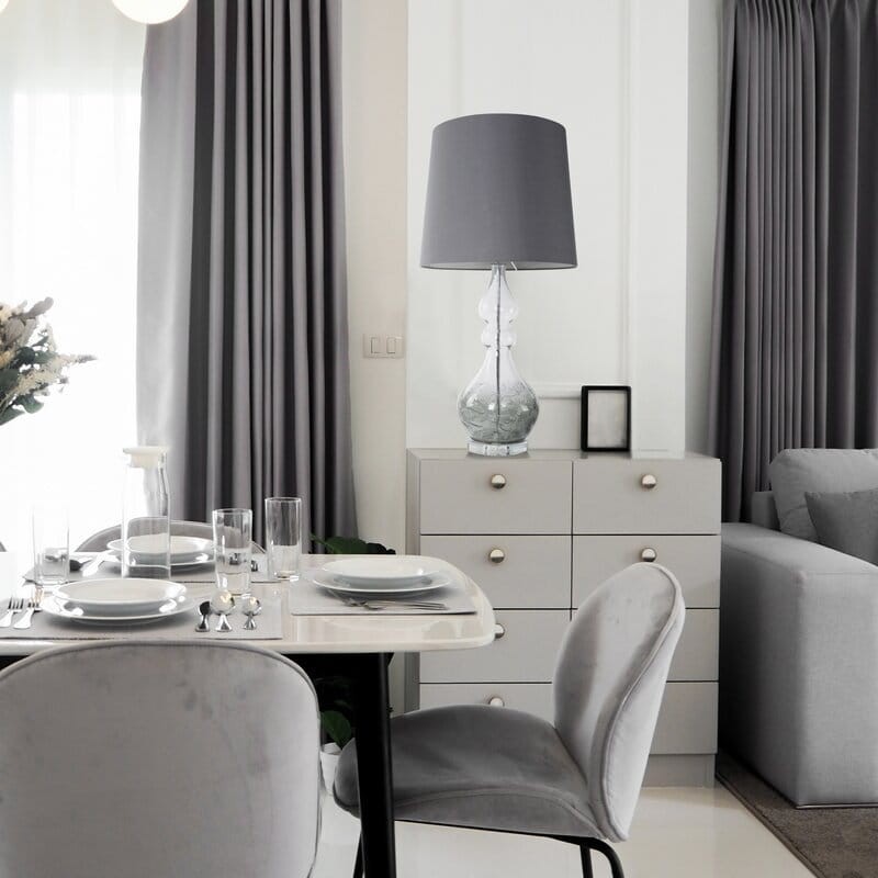 Lampa Dekoracyjna Glamour 32x38x76cm Szara
