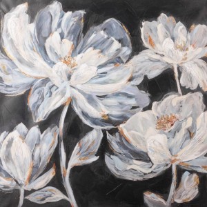 Obraz ręcznie malowany na płótnie 80x80cm Czarny