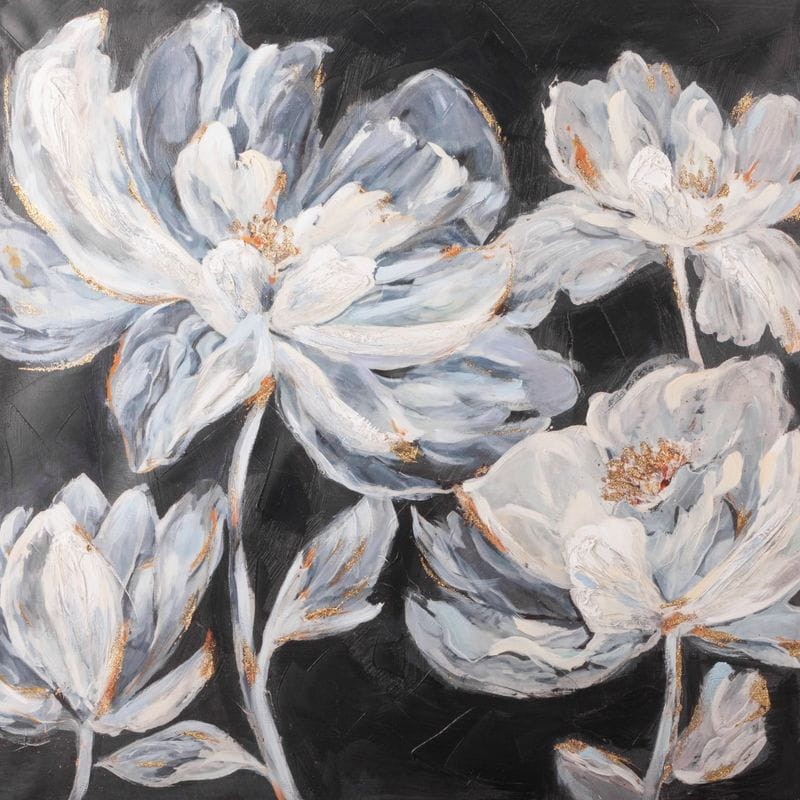 Obraz ręcznie malowany na płótnie 80x80cm Czarny