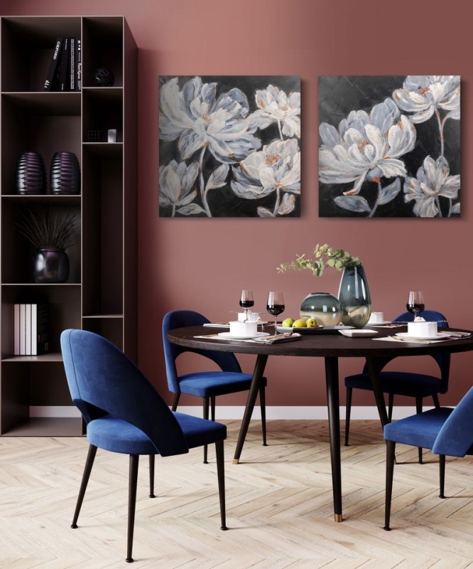 Obraz ręcznie malowany na płótnie 80x80cm Czarny