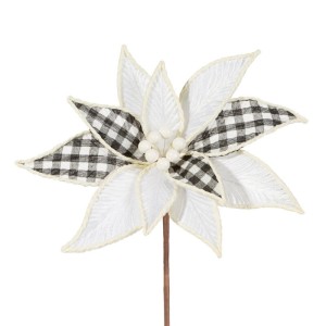 Kwiat Świąteczny Sztuczny do wazonu 30x15cm Biały 12szt.