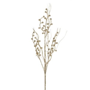 Gałązka Świąteczna Kwiat Sztuczny 50x20cm Beżowy 12szt.