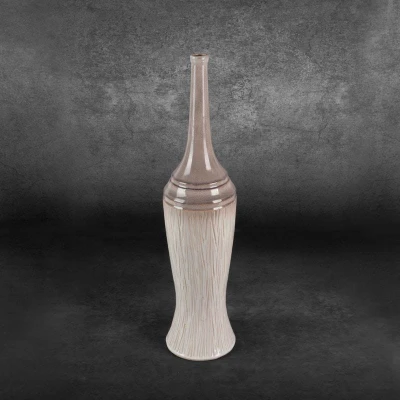 Wazon Dekoracyjny 16x66cm Kremowy