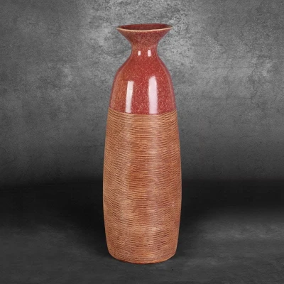 Wazon Dekoracyjny 18x17x51cm Czerwony