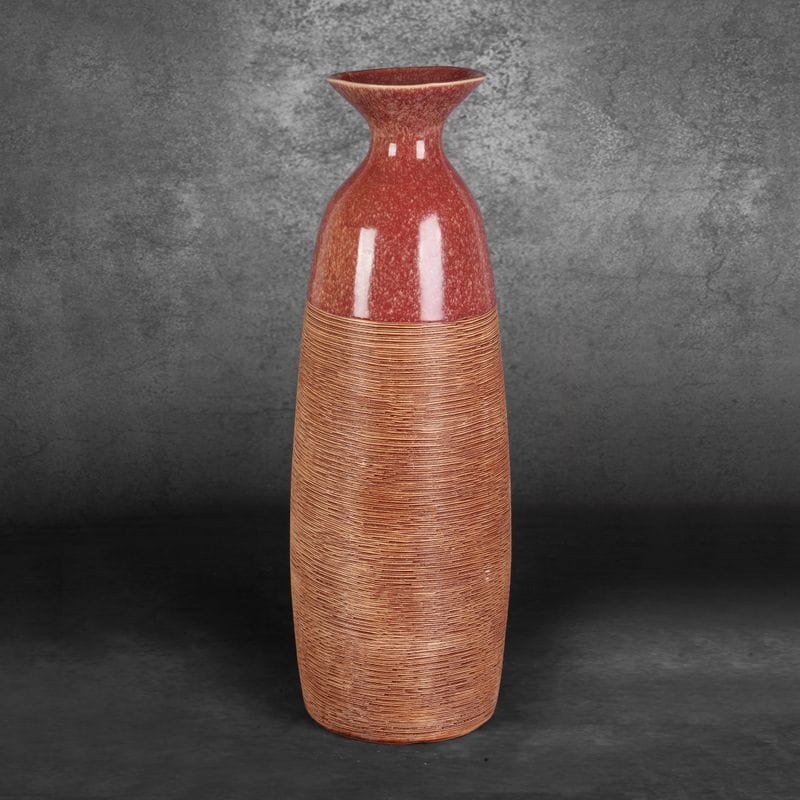 Wazon Dekoracyjny 18x17x51cm Czerwony