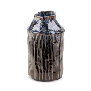 Wazon Dekoracyjny ALDA 16x27 cm Granatowy z Gliny Ceramicznej
