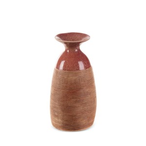 Wazon Dekoracyjny ELDA 17x16x31 cm Czerwony z Gliny Ceramicznej
