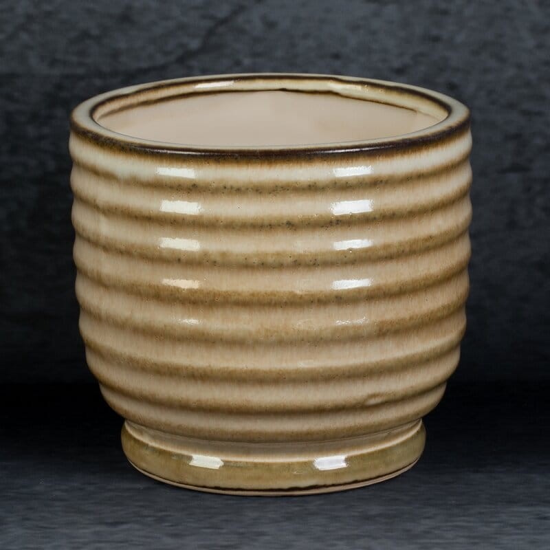 Donica Doniczka Ceramiczna 14x13cm JASNOBrązowa