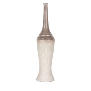 Wazon Dekoracyjny Rosina 18x76 cm Kremowy z Gliny Ceramicznej