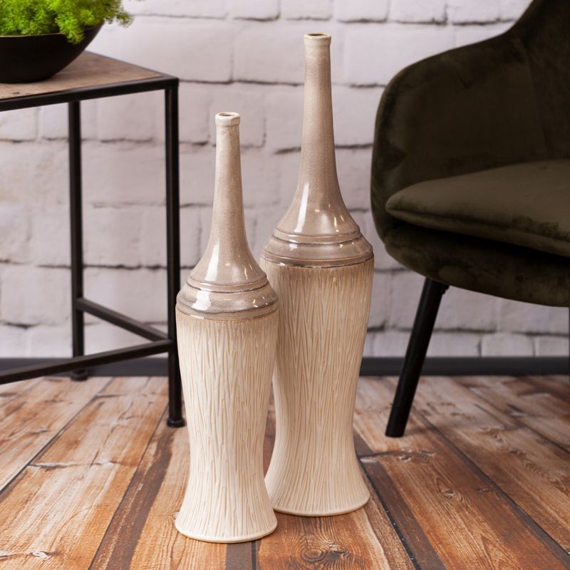 Wazon Dekoracyjny 18x76cm Kremowy