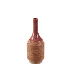 Wazon Dekoracyjny Elda 12x29 cm Czerwony z Gliny Ceramicznej