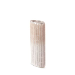 Wazon Dekoracyjny Edna 12x6x31 cm Kremowy z Gliny Ceramicznej