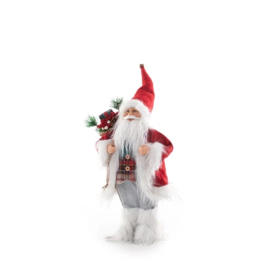 Świąteczna Figurka Święty Mikołaj 45cm Czerwony