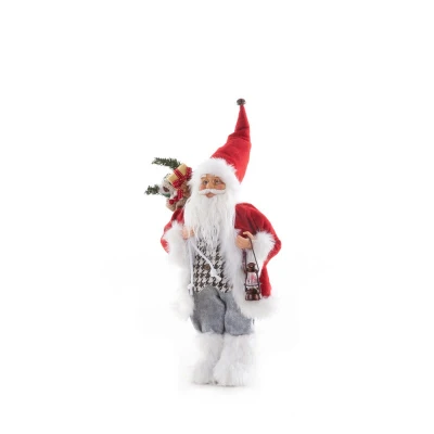 Świąteczna Figurka Święty Mikołaj 45cm Czerwony